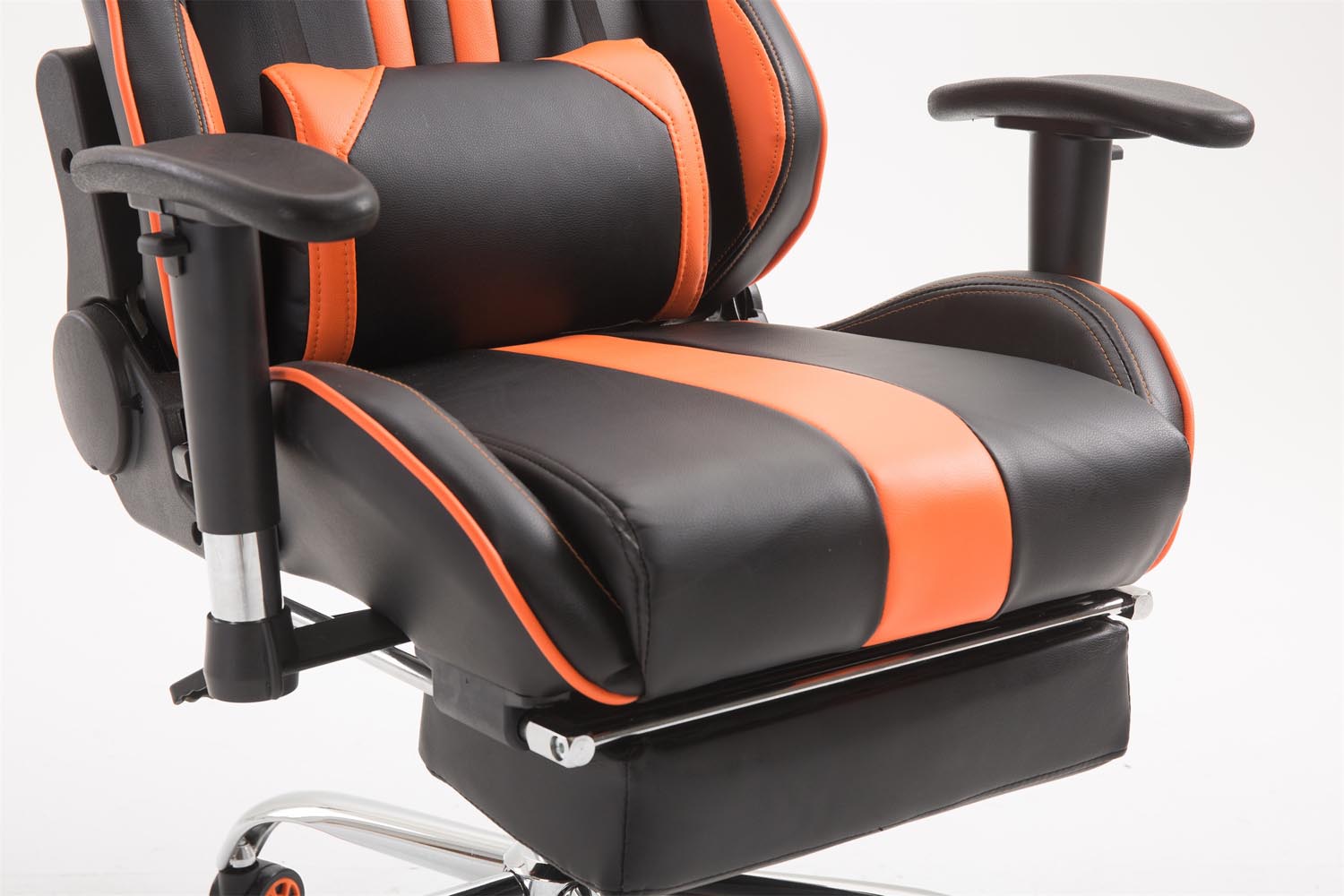 Gaming Bürostuhl Limit Kunstleder mit/ohne Fußablage schwarz/orange mit Fußablage