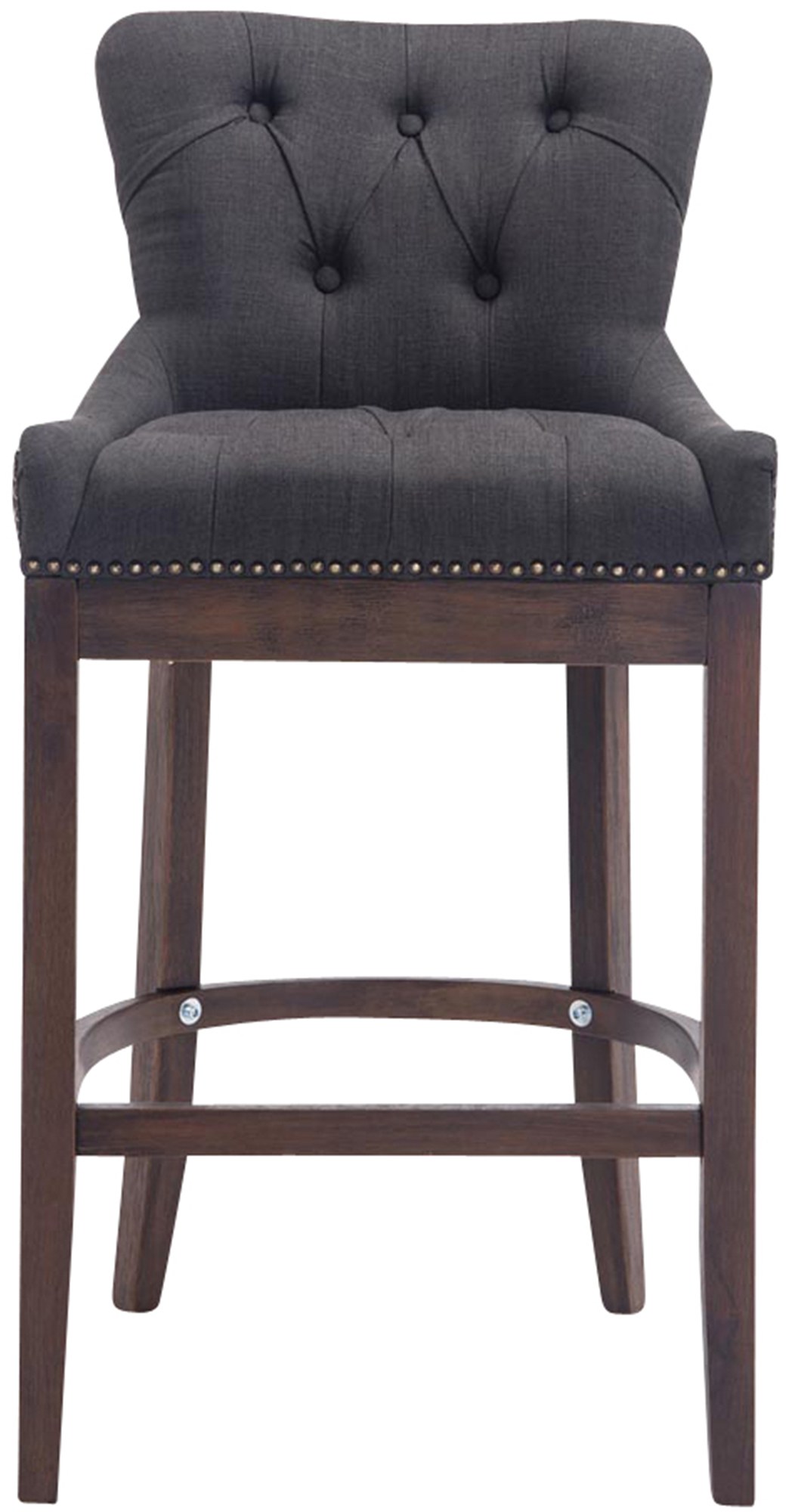 Barhocker Lakewood Stoff, Antik-dunkel, mit Lehne